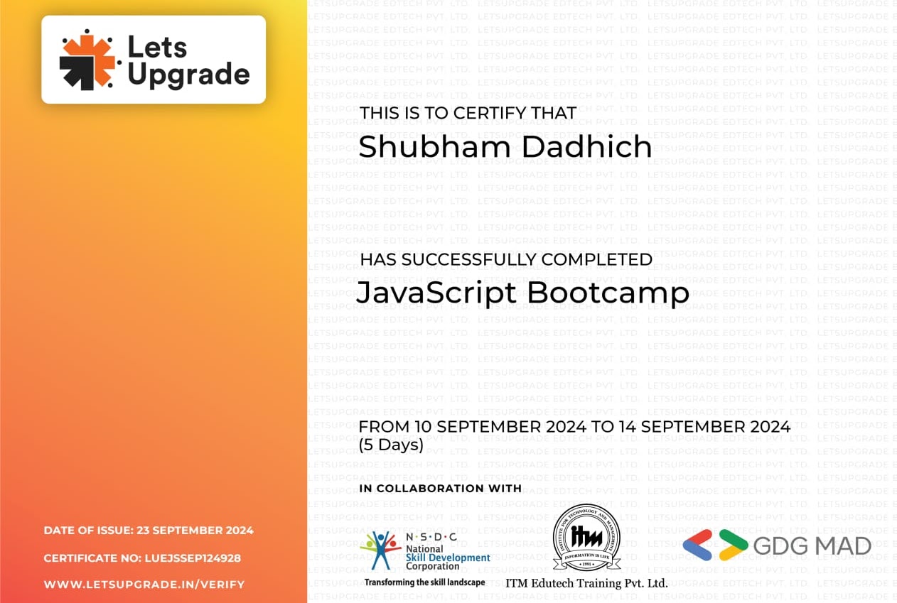 JavaScript Certificate